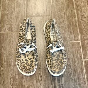 Leopard slide on sneakers..